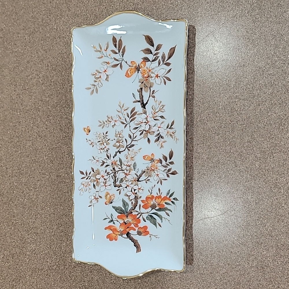 Vintage Floral Platter with Butterflies!!!